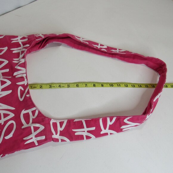 Nassau Bahamas Bohemian Crossbody Sling Tote Bag Pink/White/Green - Picture 7 of 7